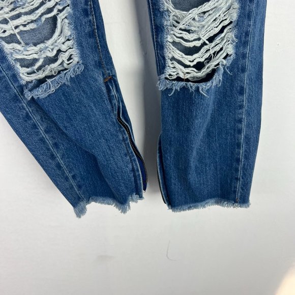 One Teaspoon Freebird Jeans Low Waist Rigid Skinny Leg Size 25 US Size 2 T2341 - Picture 6 of 15